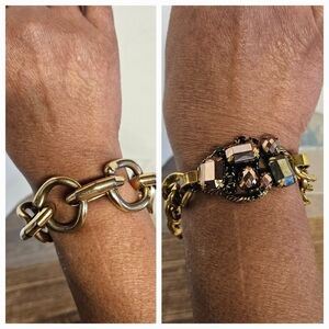 J. Crew Gold-tone Chain Link AND Rhinestone Chain Link Bracelets